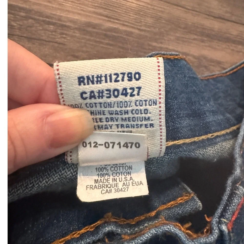 True Religion Billy Bootcut Jeans Mens 34x33 Dark Wash Blue Denim